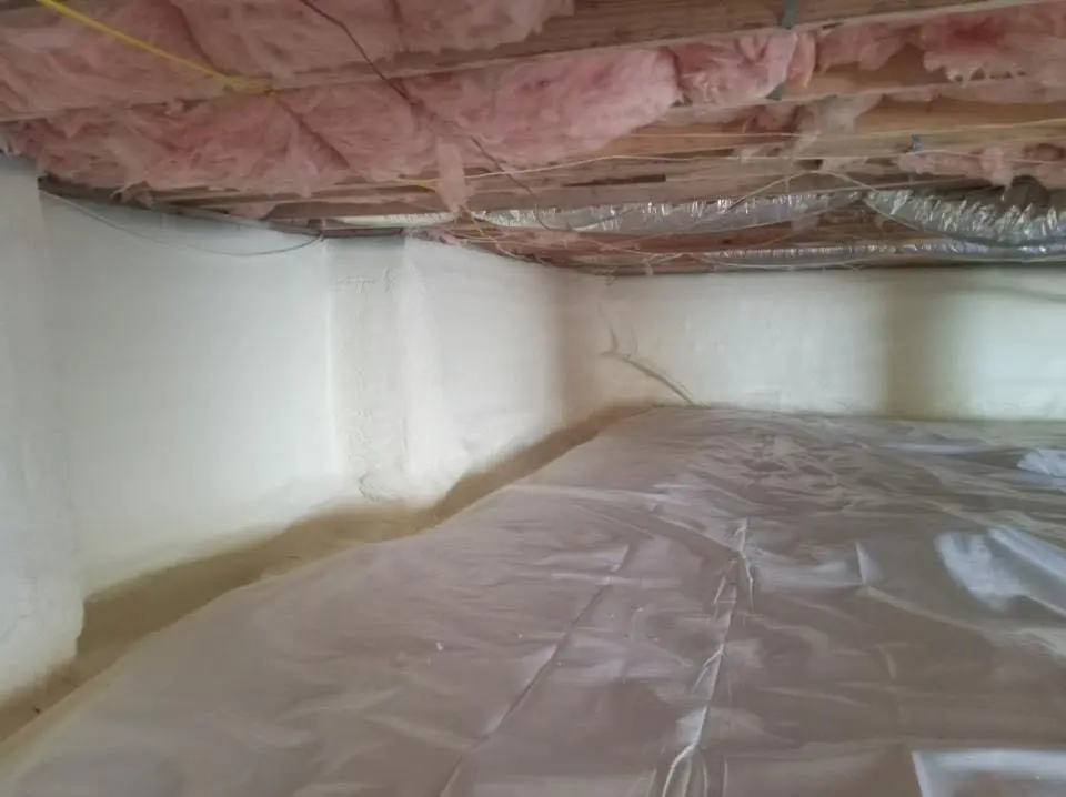 Crawl space encapsulation with closed-cell spray foam for Attic Insulation in Northborough